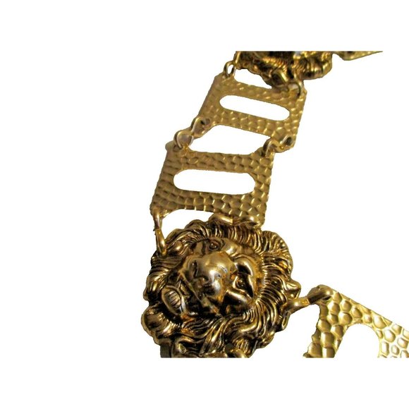 *Bold Lion Link Belt Lightweight Goldtone Metal